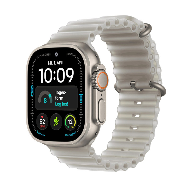 Apple Watch Ultra 4 GPS + Cellular 49 mm caixa de titânio natural com pulseira Ocean cinzento translúcido