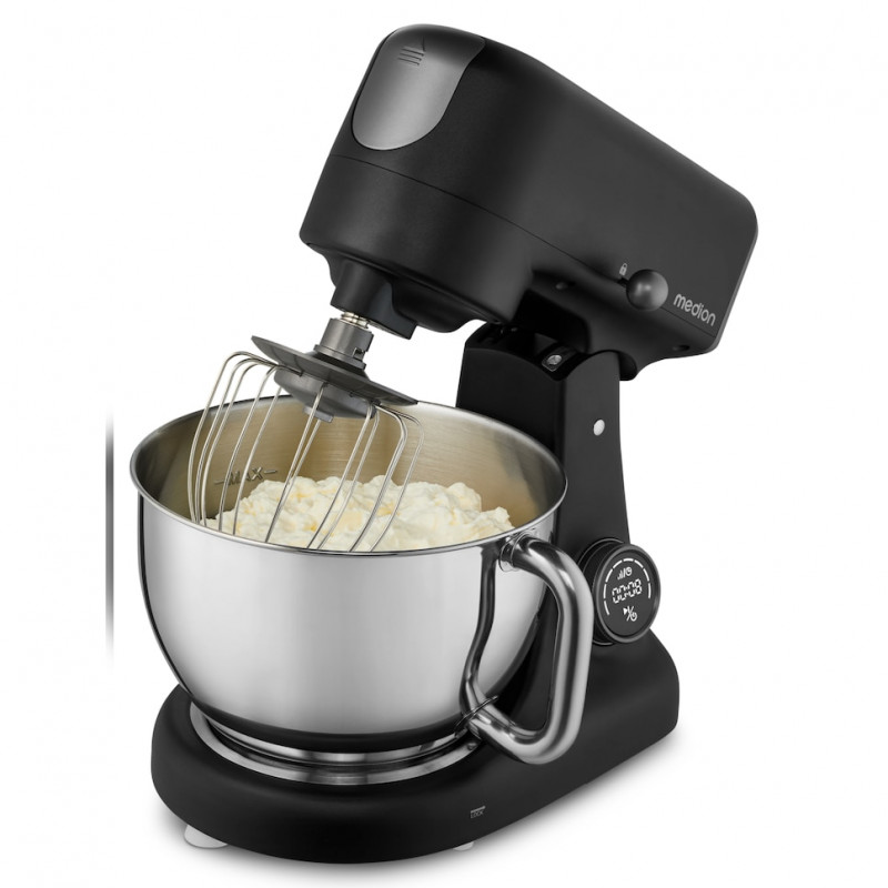 Medion MD12600 robot de cozinha digital, 800 W, taça de 4,6 L, preto (50076278)