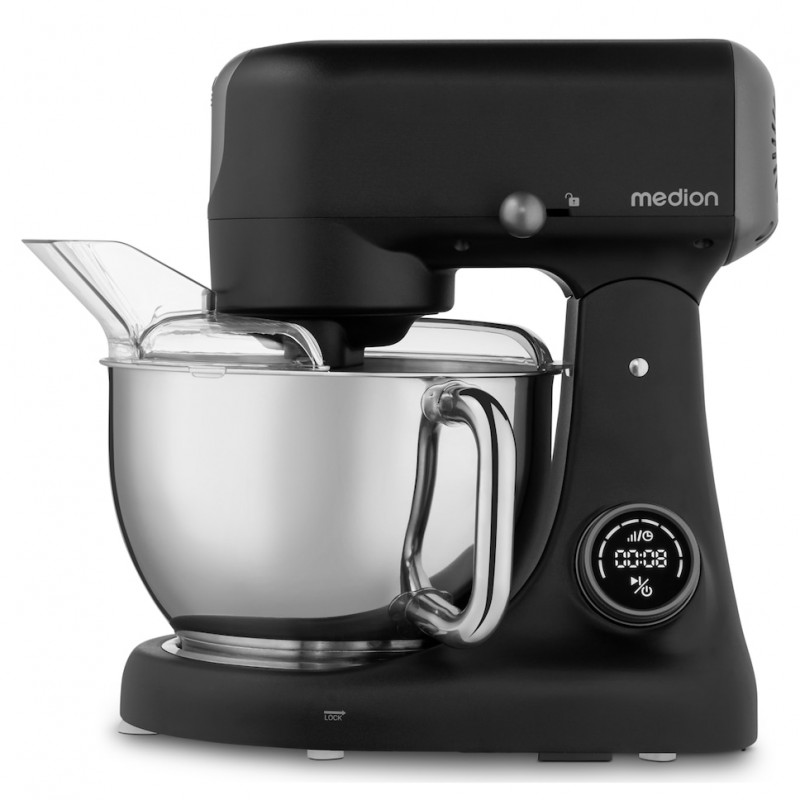 Medion MD12600 robot de cozinha digital, 800 W, taça de 4,6 L, preto (50076278)