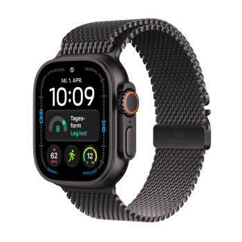 Apple Watch Ultra 4 GPS + Cellular 49 mm caixa de titânio preto com pulseira Milanaise de titânio preta - M
