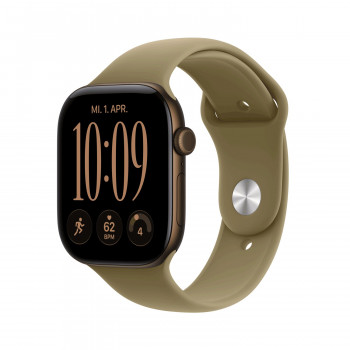 Apple Watch Series 12 GPS + Cellular 46 mm caixa de alumínio bronze escuro com pulseira desportiva verde azeitona - M/L