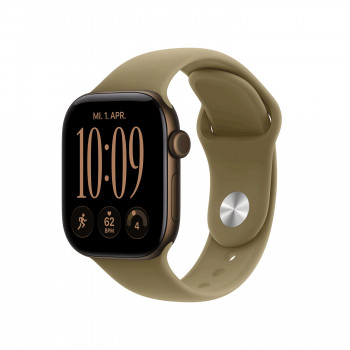 Apple Watch Series 12 GPS 42 mm caixa de alumínio bronze escuro com pulseira desportiva verde azeitona - S/M