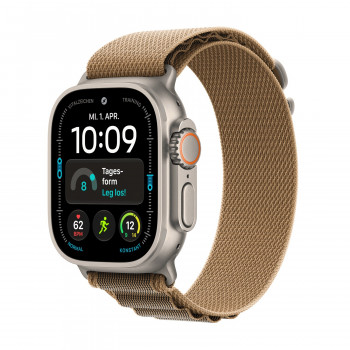 Apple Watch Ultra 4 GPS + Cellular 49mm caixa de titânio Natural com Alpine Loop Desert - L