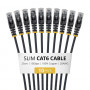 Cabo de rede Cat6 U/UTP Slim RJ45 StarTech, 0,25 m, preto, pack de 10