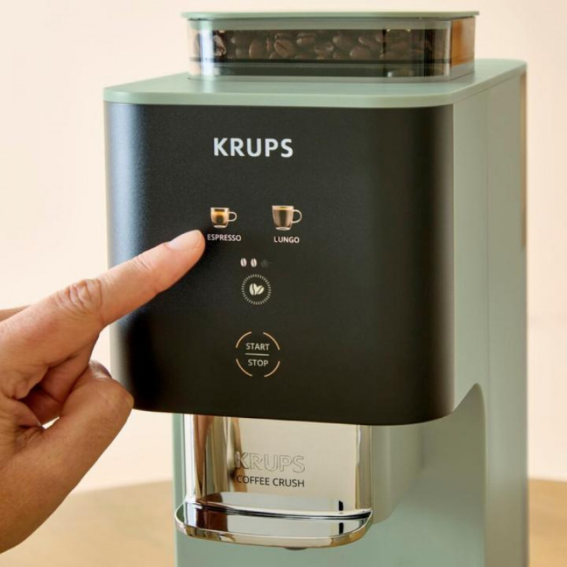 Máquina de café expresso Krups Coffee Crush SA401LE0, preto/verde