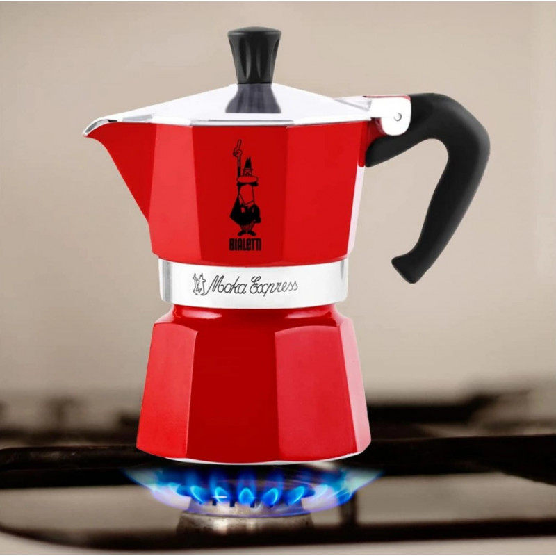 Bialetti Candyland Moka Express 3TZ Cafeteira manual, 150 ml, vermelho