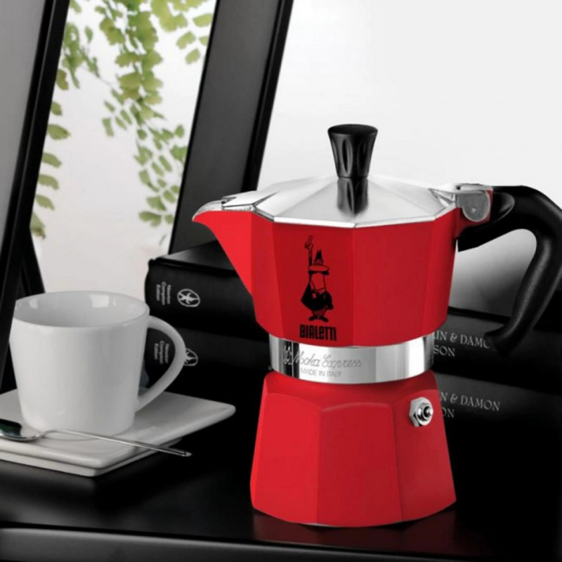 Bialetti Candyland Moka Express 3TZ Cafeteira manual, 150 ml, vermelho
