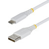 StarTech Cabo USB 2.0 trançado USB-A para USB-C, 0,3 m, 15 W, branco