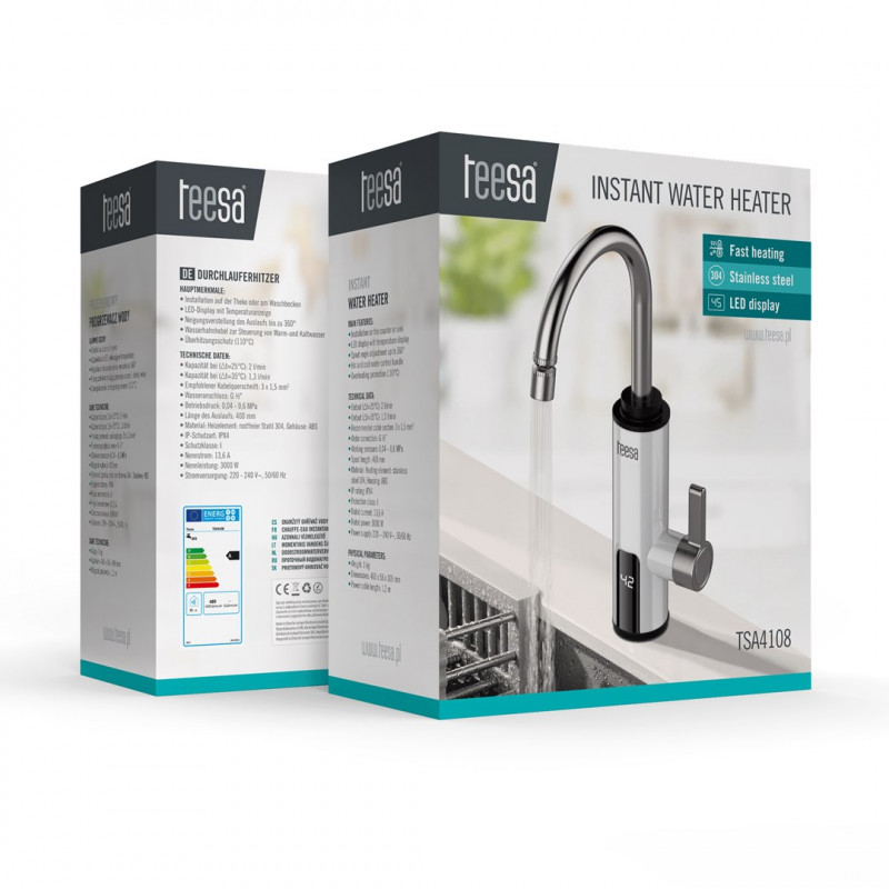 Teesa TSA4108 Termoacumulador torneira de cozinha, branco