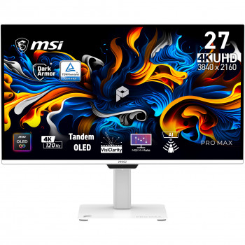 MSI PRO MAX 271UPXW12G Monitor 26,5 polegadas 4K UHD QD-OLED 120 Hz