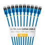 StarTech.com Cabo de rede Slim Cat6a U/FTP Patch RJ45, 0,3 m, azul, pack de 10
