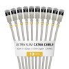 StarTech.com Cabo de rede Slim Cat6a U/FTP Patch RJ45, 0,3 m, cinzento, pack de 10
