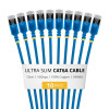 StarTech.com cabo de rede Slim Cat6a U/FTP RJ45, 0,15 m, azul, pack de 10