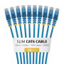 StarTech.com N6PAT100CMBLS10PK Cabo de rede Cat6 fino, RJ45, 1 m, azul, pack de 10