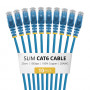 StarTech.com N6PAT25CMBLS10PK Cabo de rede Cat6 fino, RJ45, 0,25 m, azul, pack de 10