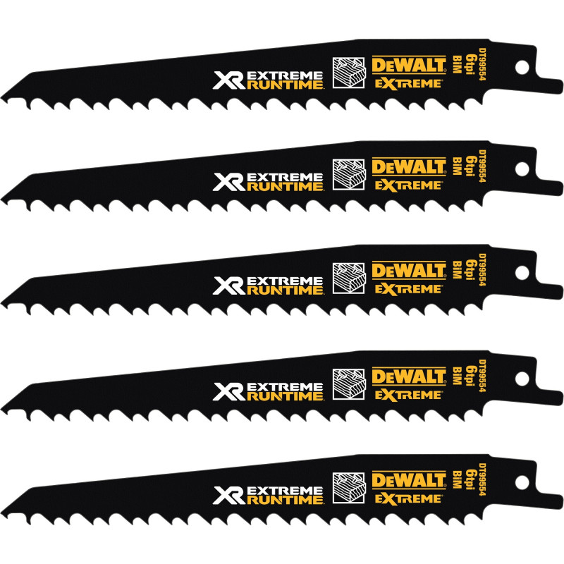 Conjunto de lâminas de serra sabre DeWalt Extreme Runtime DT99550-QZ, 13 peças, 152-230 mm