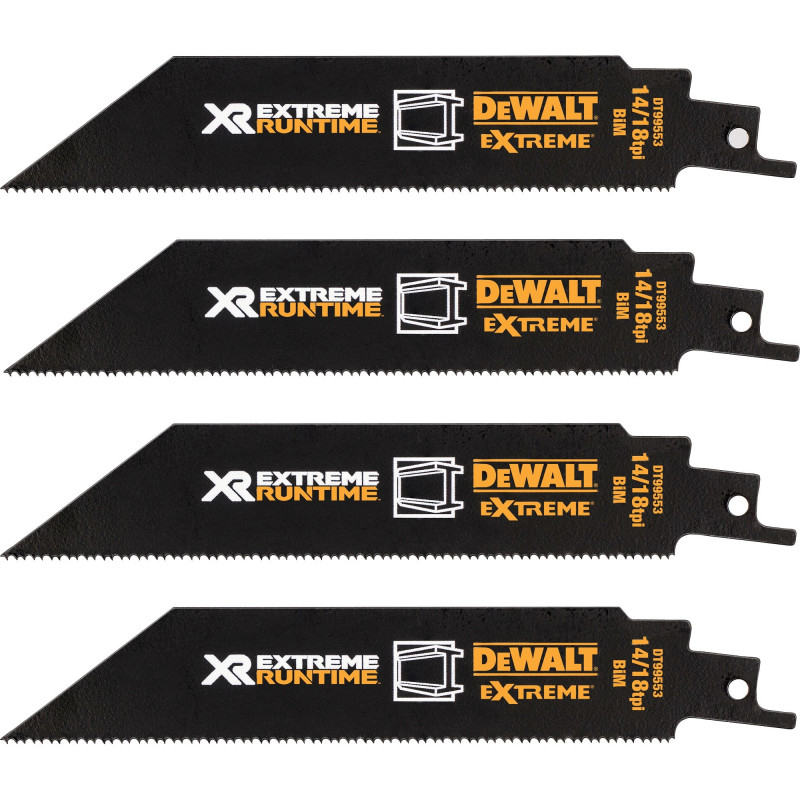 Conjunto de lâminas de serra sabre DeWalt Extreme Runtime DT99550-QZ, 13 peças, 152-230 mm