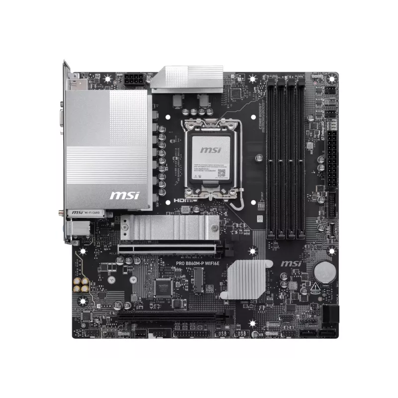 Placa-mãe MSI PRO B860M-P WIFI6E, Intel B860, LGA 1851, Micro-ATX, DDR5