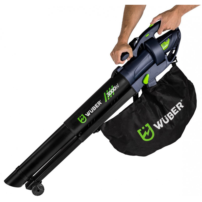 Soprador de folhas elétrico com triturador Wuber W43420, 3000 W, 10:1