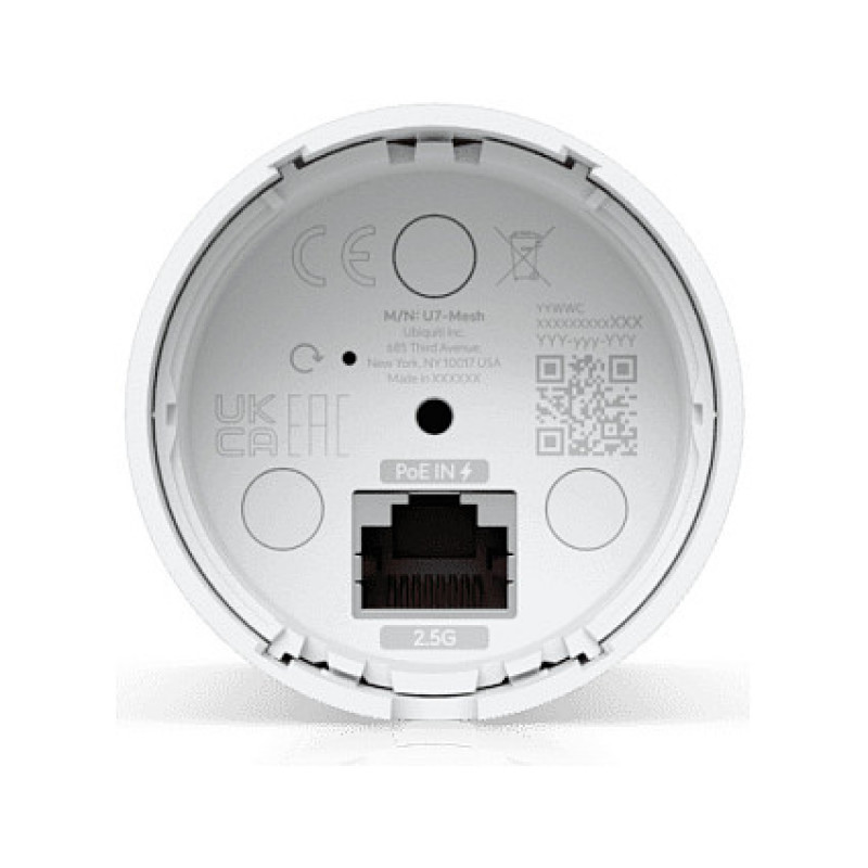 Ponto de acesso wireless Ubiquiti U7 Mesh 5000 Mbit/s Wi-Fi 7, PoE, branco
