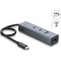 Delock Hub USB 4 portas 5 Gbps com ficha USB Type-C™ para 2 x conector USB Type-A + 2 x conector USB Type-C™ e PD 100 W (64378)