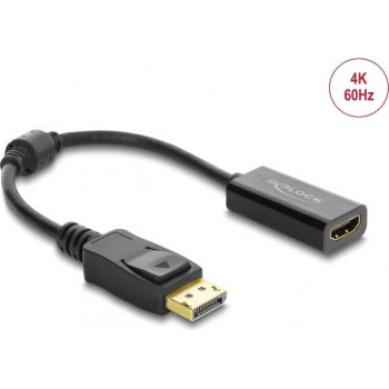 Delock Adaptador DisplayPort 1.4 ativo para HDMI, 4K 60 Hz, HDR