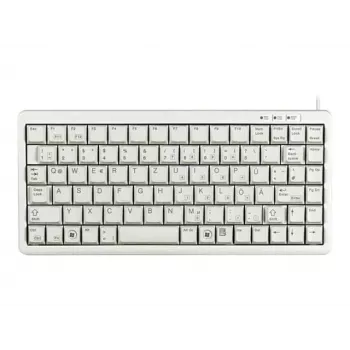 Cherry Slim Line G84-4100 teclado compacto, PS/2 + USB, 83 teclas, layout alemão (QWERTZ), cinzento-claro