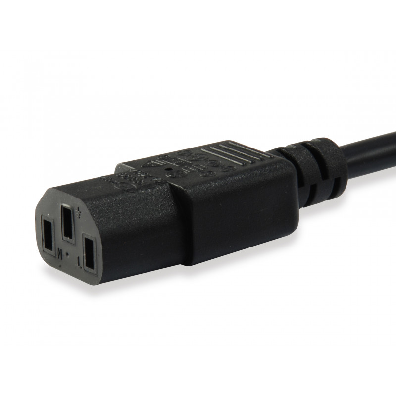 Equip cabo de alimentação IEC C13 para IEC C14, 1,5 m, preto