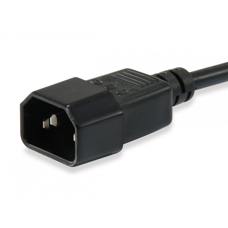 Equip cabo de alimentação IEC C13 para IEC C14, 1,5 m, preto