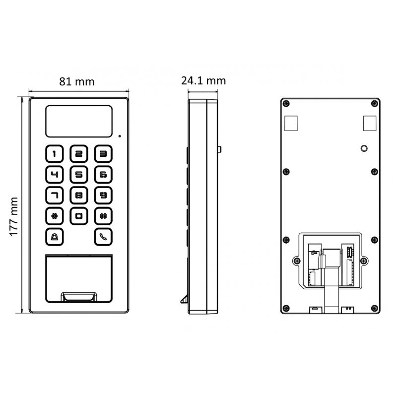 Leitor de controlo de acessos Hikvision DS-K1T502DBFWX cinzento