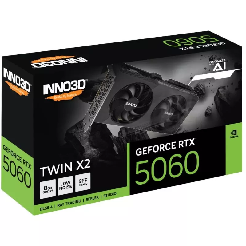 Placa gráfica Inno3D RTX 5060 Ti Twin X2 V2 8GB N50602-08D7-198072N