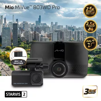 Dashcam Mio MiVue 803WD Pro Dual HDR 2.5K GPS WIFI Parkkit
