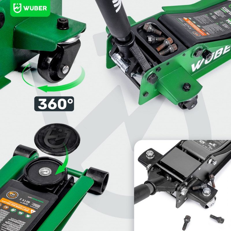 Macaco hidráulico plano WUBER W22022 3T, 85-430 mm