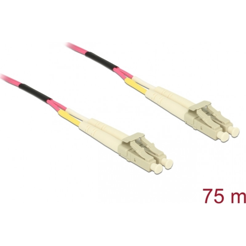 Delock 80156 Cabo de fibra ótica LC Duplex para LC Duplex Multimode OM4, 75 m