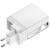 Carregador GaN retrátil SHARGE 65, 65W, 2x USB-C, cabo USB-C integrado – branco