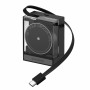 Carregador GaN retrátil SHARGE 65, 65 W, 2x USB-C, cabo USB-C integrado, preto