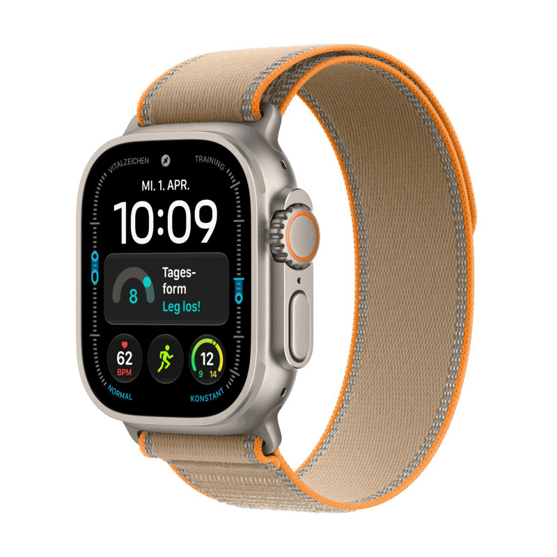Apple Watch Ultra 4 GPS + Cellular 49 mm caixa de titânio natural com Trail Loop areia – M/L
