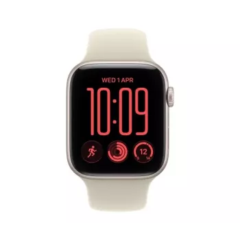Apple Watch SE 3 GPS + Cellular 44 mm caixa de alumínio Polarstern com bracelete desportiva areia – M/L