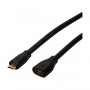 LogiLink CU0120 Cabo de extensão USB 2.0, conector macho Micro-USB B para conector fêmea Micro-USB B, 0,5 m, Preto