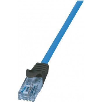 Logilink Cabo de rede Cat6a U/UTP RJ45, 1 m, Azul, LSZH