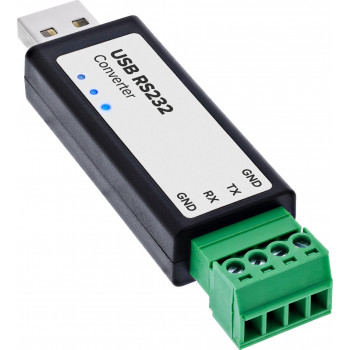 InLine® Conversor USB para série RS-232, USB-A para terminal de 4 pinos