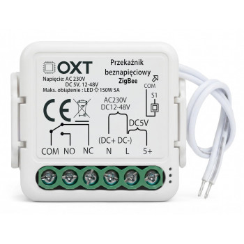 OXT T250DC Módulo de relé Mini ZigBee Tuya, contacto seco, AC 230 V / DC 5 V / 12-48 V