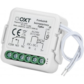 OXT T250DC Módulo de relé Mini ZigBee Tuya, contacto seco, AC 230 V / DC 5 V / 12-48 V