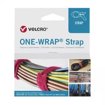 Abraçadeiras de velcro One Wrap, 13 x 200 mm, branco, 25 unid.