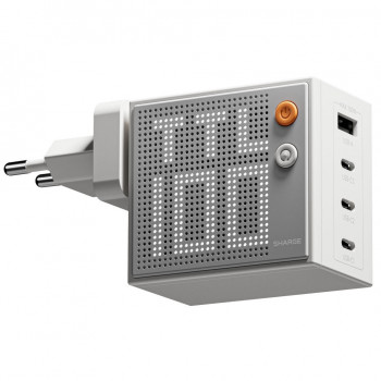 SHARGE Pixel 100 Carregador GaN, 100W, 3x USB-C, 1x USB-A - branco