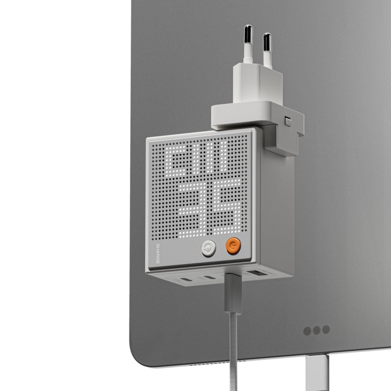 SHARGE Pixel 100 Carregador GaN, 100W, 3x USB-C, 1x USB-A - branco