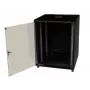 IT-BUDGET Armário de Rede SJB 19 polegadas, 12U, 600x600 mm (LxP), Porta de Vidro, Painel Traseiro, Preto
