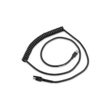 Zebra Cabo Espiral Blindado USB, Série A, 9 ft, BC1.2 High Current, -30C (CBA-UF6-C09ZAR)