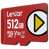 Lexar PLAY 512GB microSDXC Cartão de memória UHS-I, U3, V30, A2, até 205 MB/s, com adaptador SD