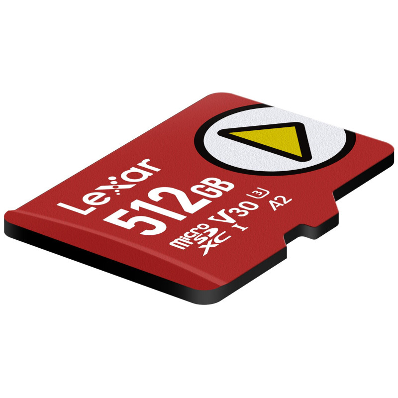 Lexar PLAY 512GB microSDXC Cartão de memória UHS-I, U3, V30, A2, até 205 MB/s, com adaptador SD